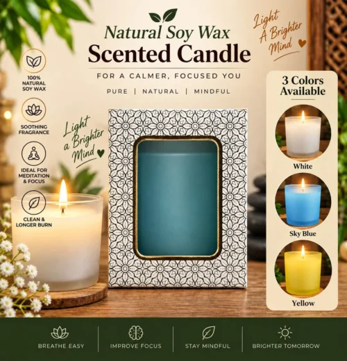 Natural Soya Wax Scented, Frosted Glass Candle Combo of 3